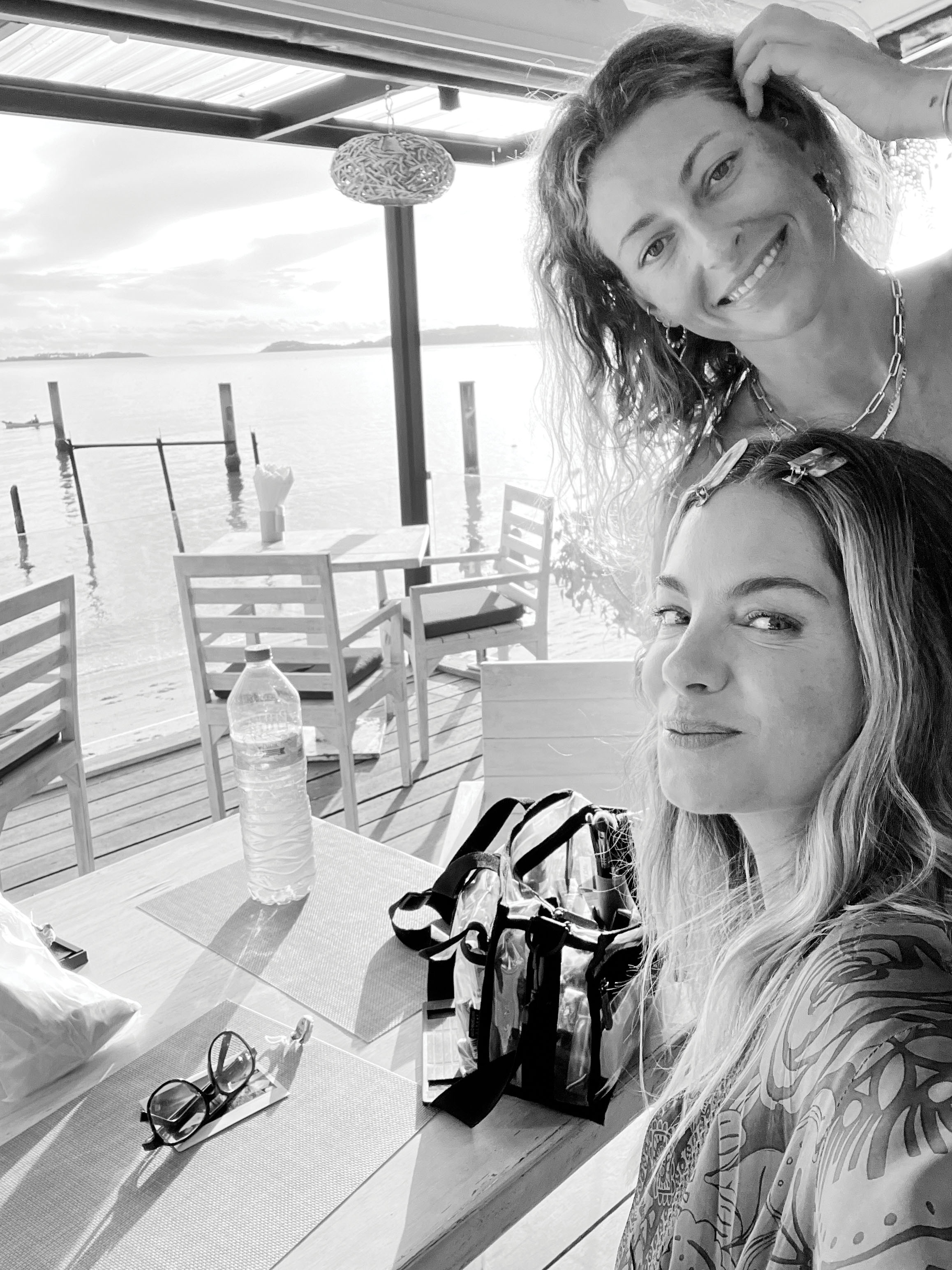 The White Lotus Makeup Artist Rebecca Hickey on set with Michelle Monaghan