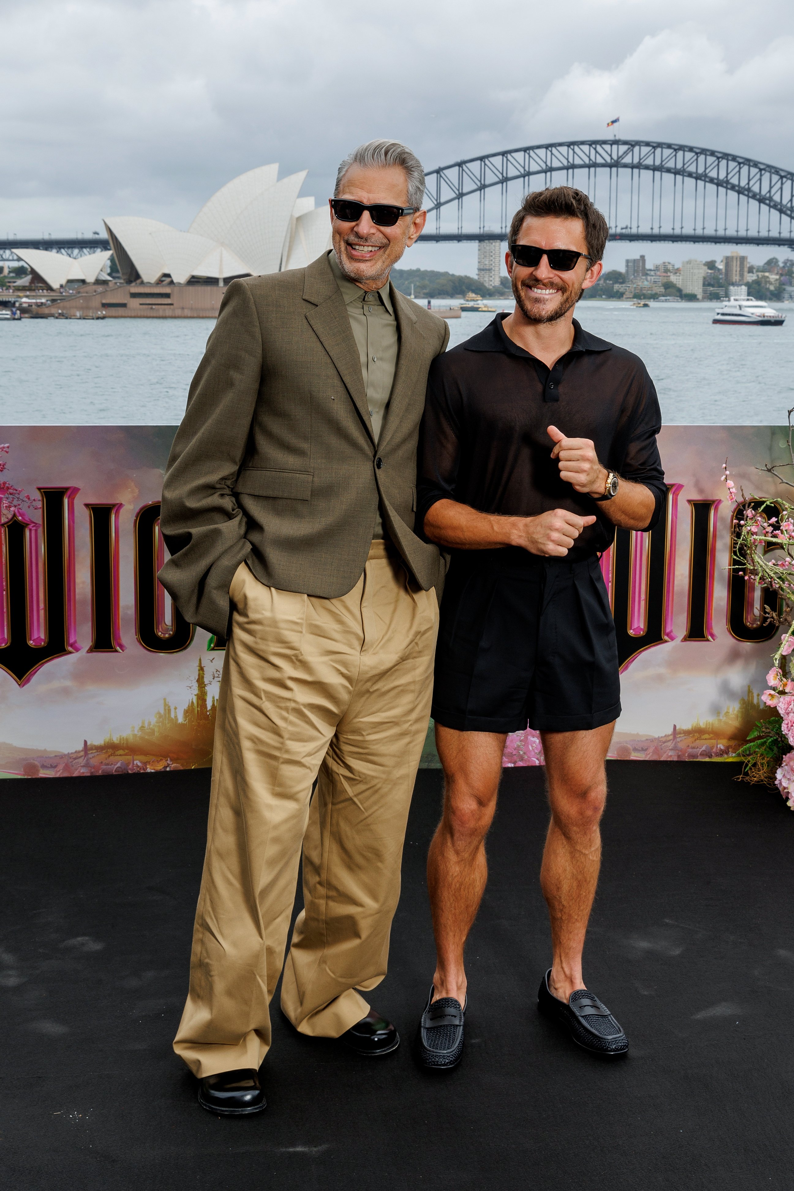 Jonathan Bailey shorts, with Jeff Goldblum