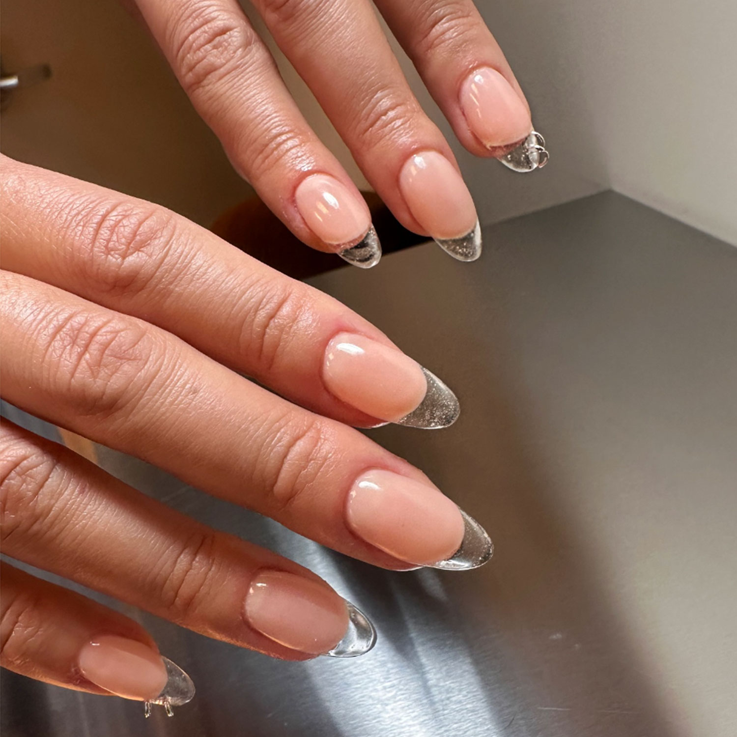 Clear glass nail art by Naomi Yasuda.