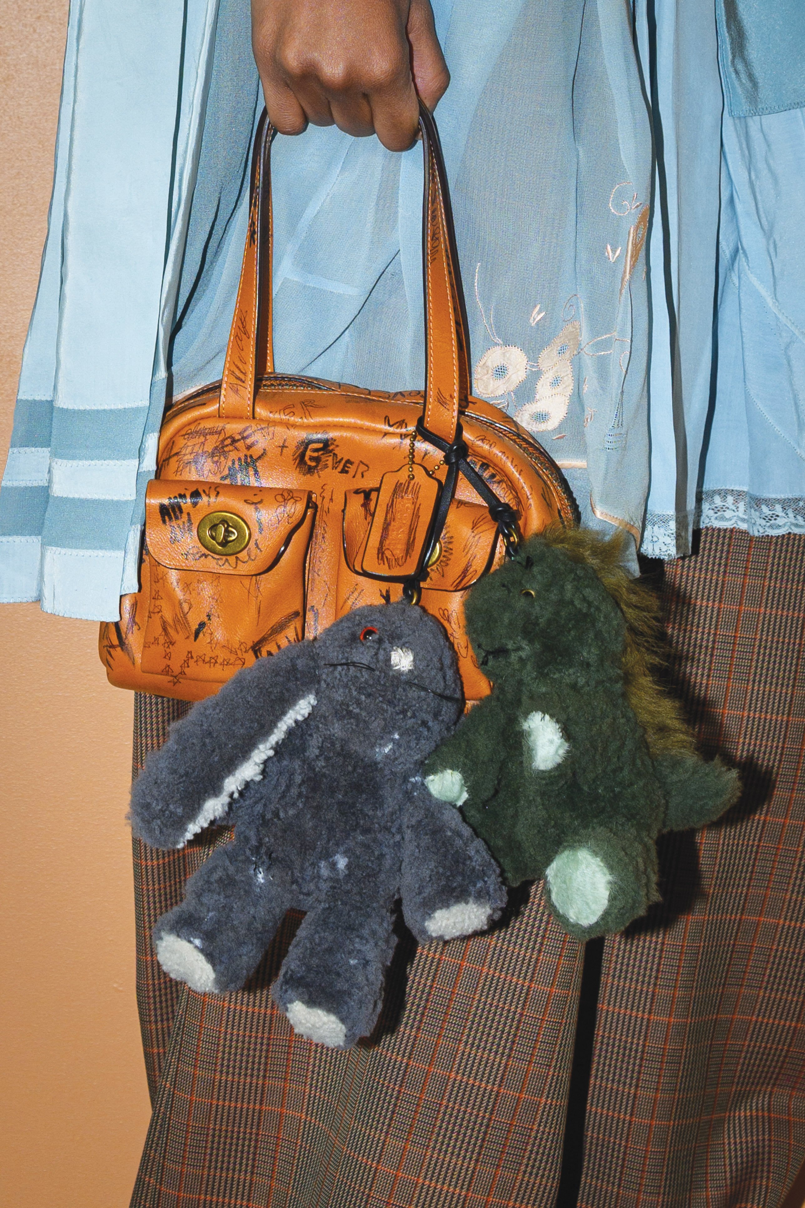 Coach twin pocket bag, Fall 2025 runway, bag charms