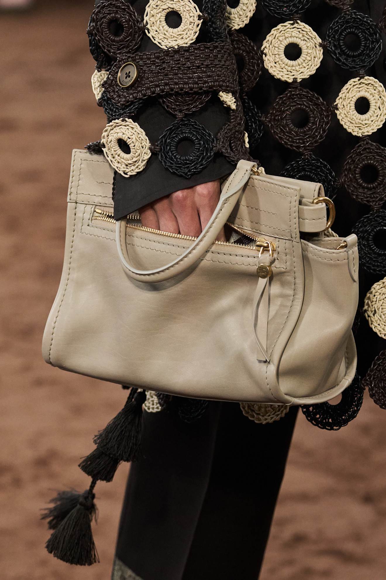 Burberry fashion month beat up bag