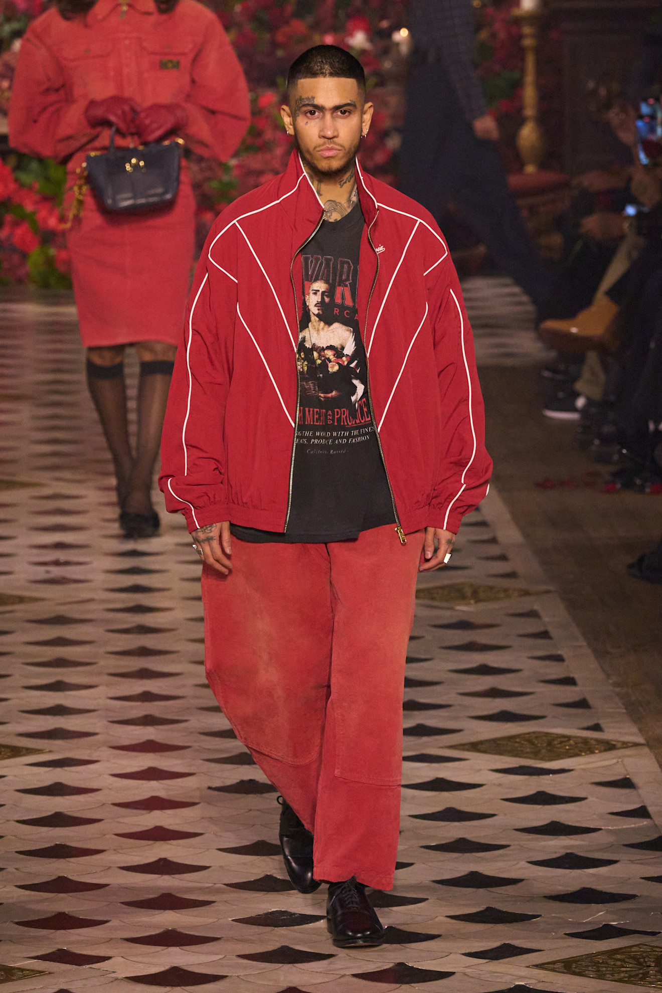 men's fall fashion colour trends: red, willy chavarria fall 2025 menswear