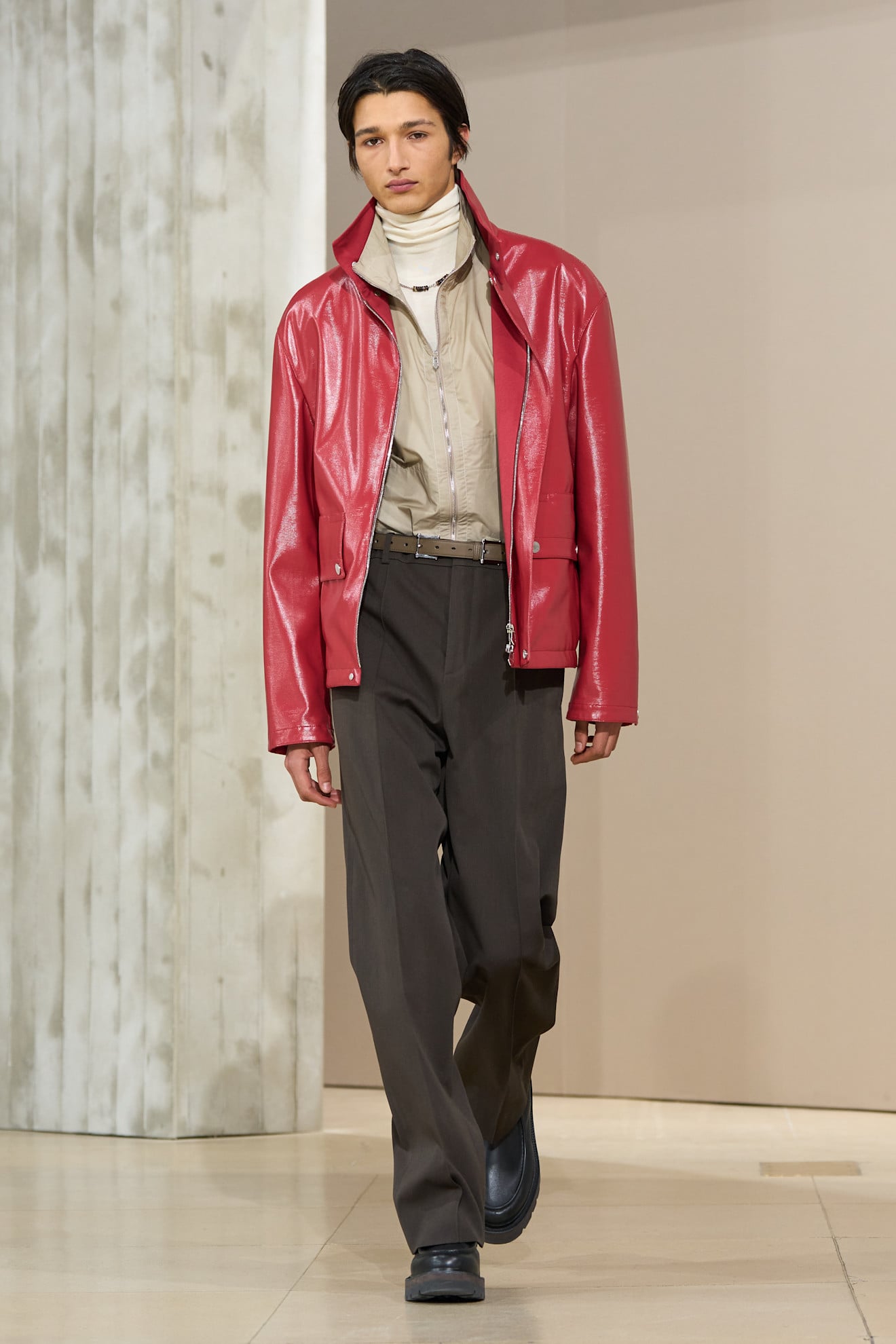 men's fall fashion colour trends: red, hermes fall 2025 menswear