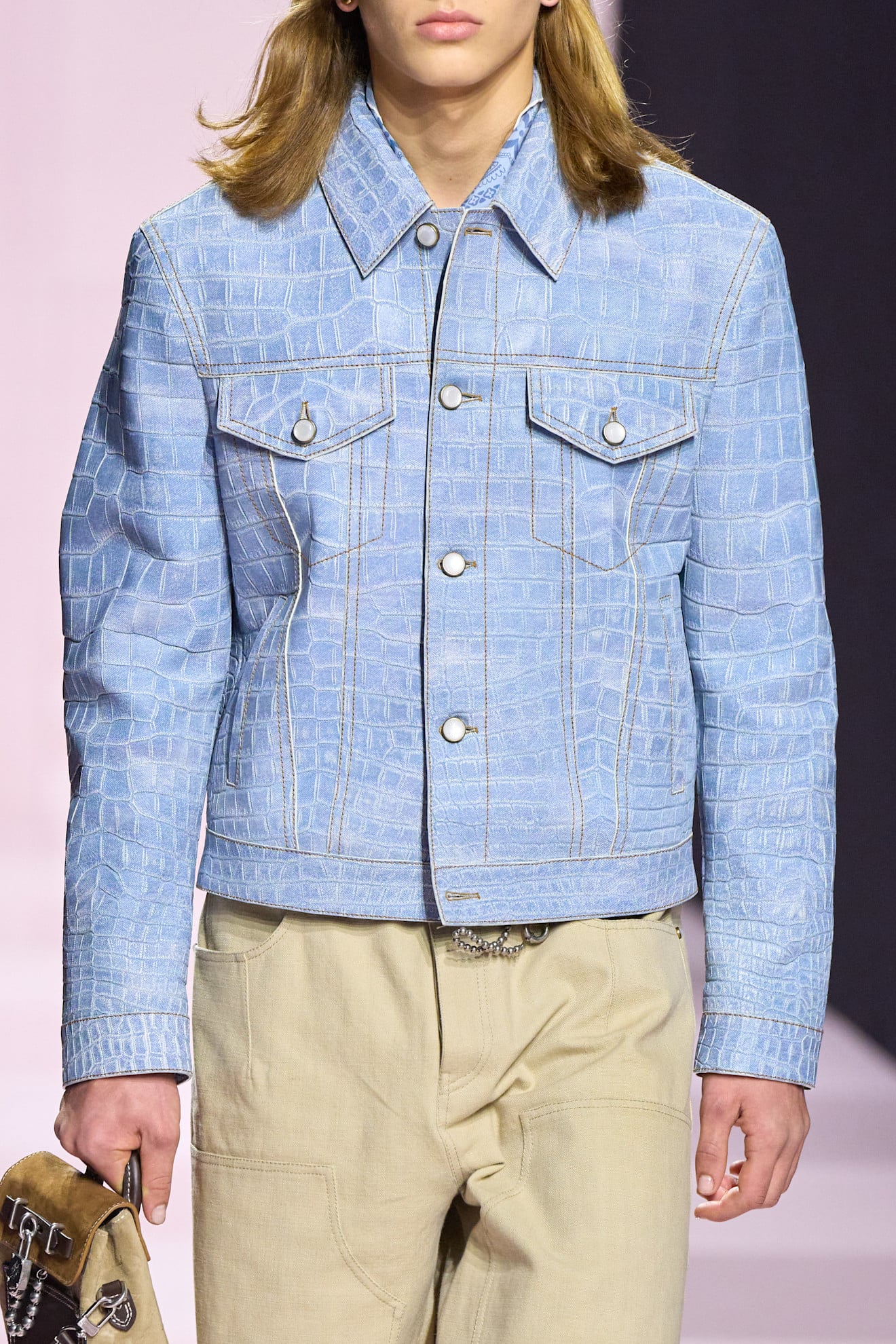 men's fall fashion colour trends: blue, louis vuitton fall 2025 menswear