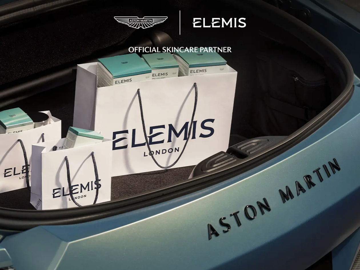 sports industry and beauty brands, sports and beauty partnerships: elemis aston martin f1