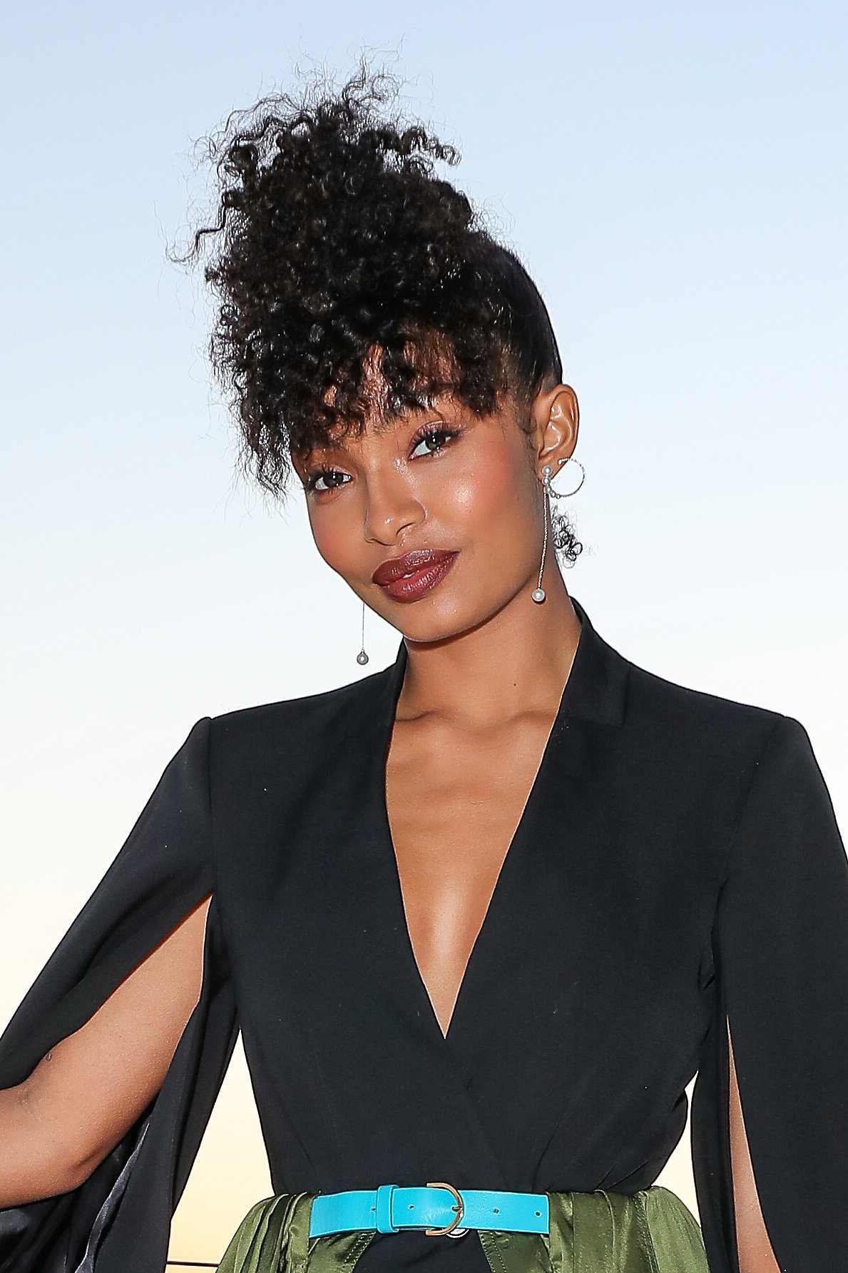 Yara Shahidi with curly bangs