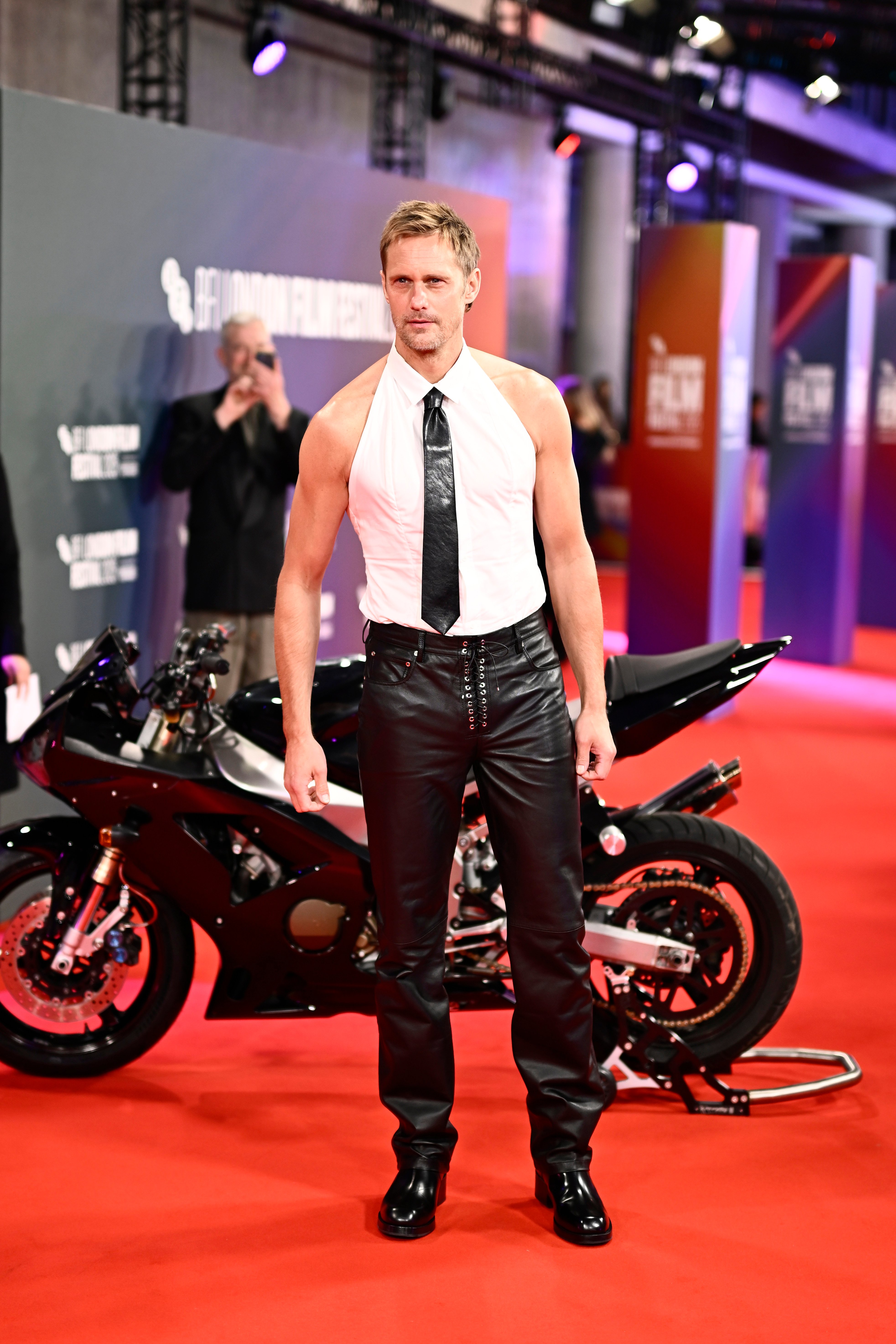Alexander Skarsgård attends the "Pillion" Headline Gala at the 69th BFI London Film Festival at The Royal Festival Hall on October 18, 2025 in London, England.