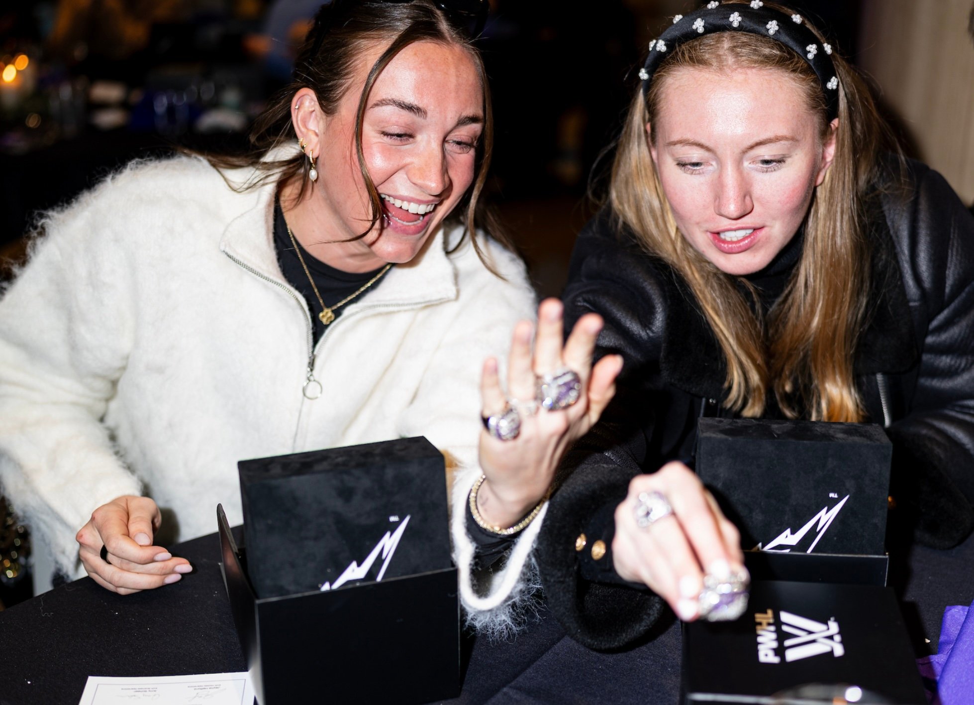 Minnesota Frost players Taylor Heise and Grace Zumwinkle