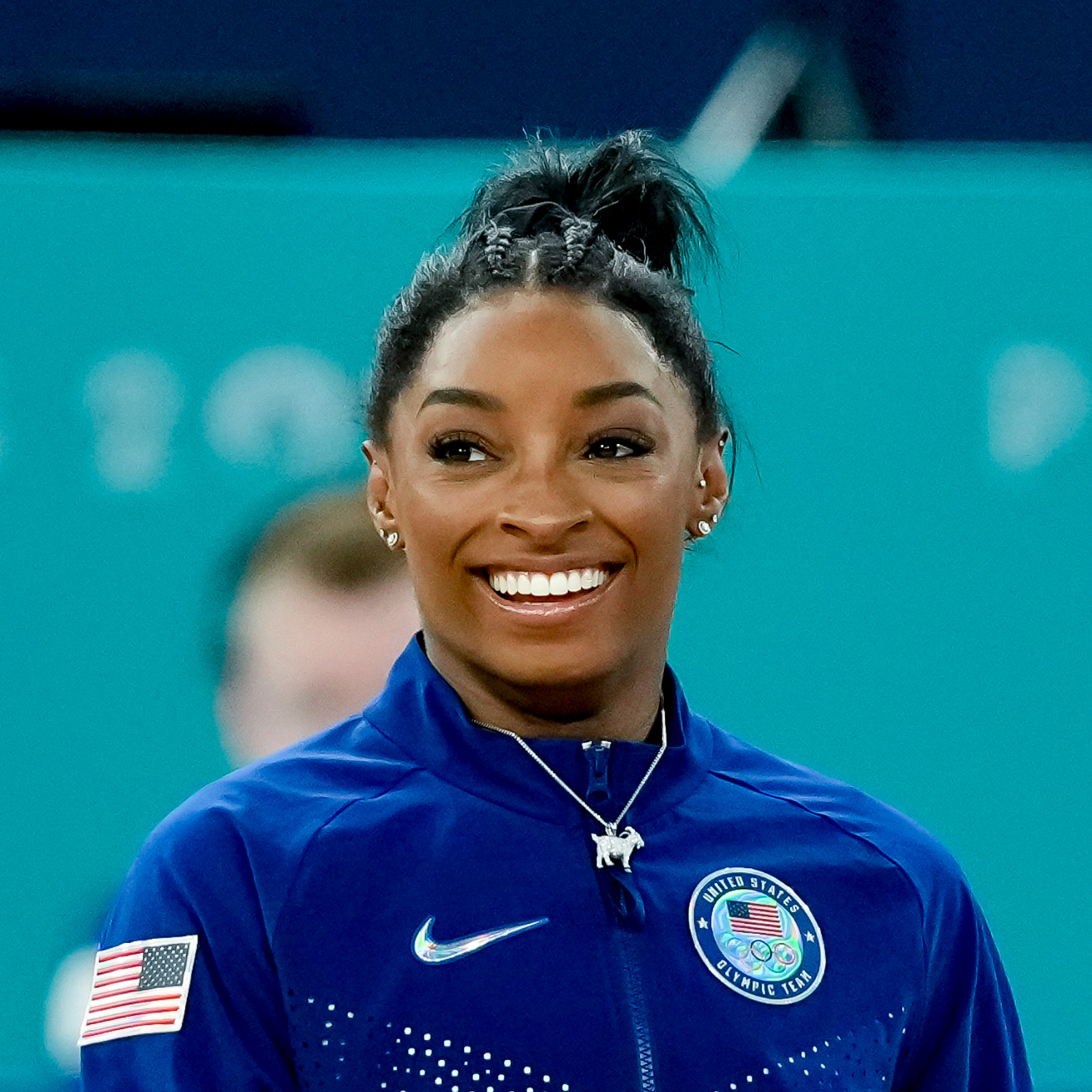 Simone Biles’s 546-diamond GOAT necklace