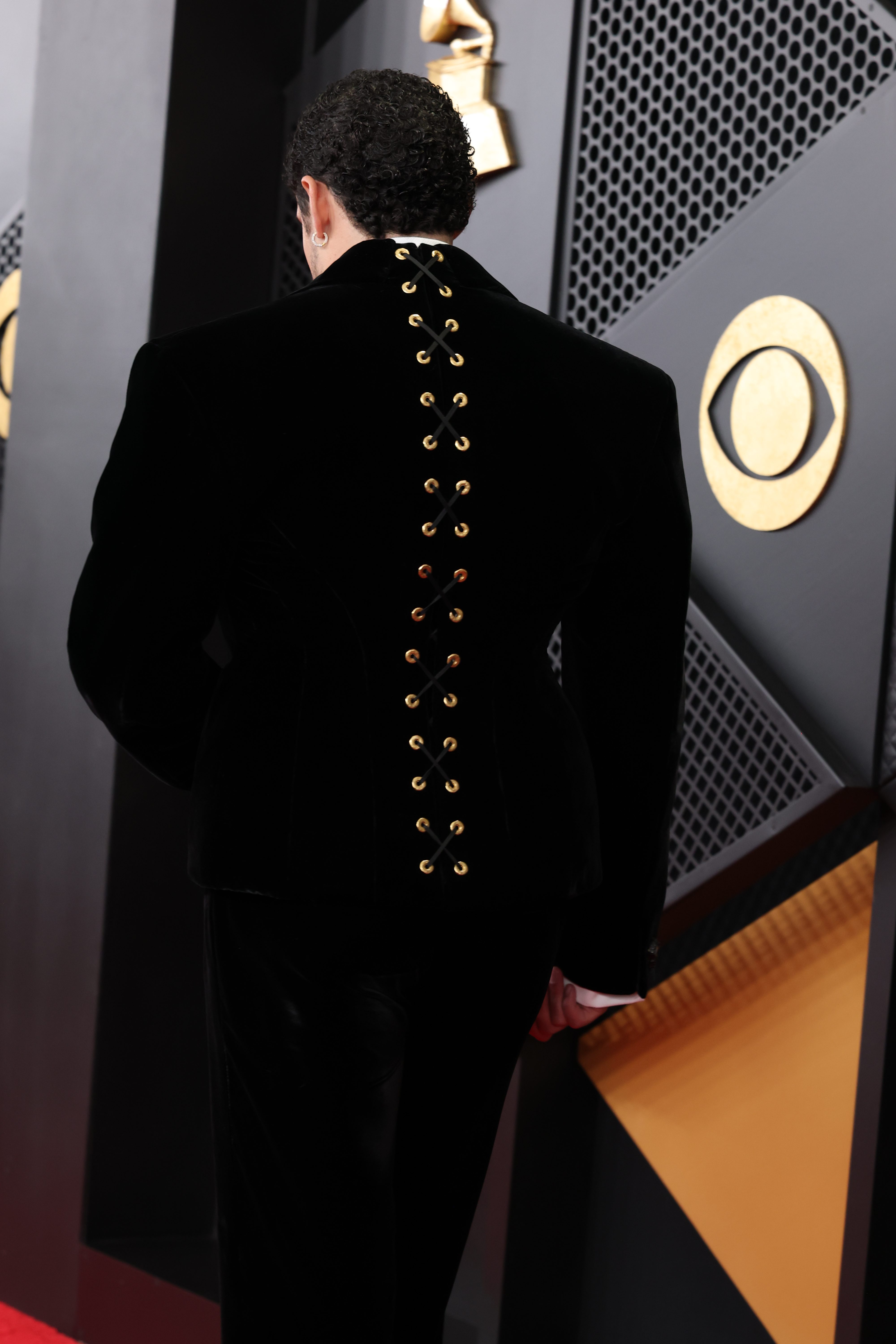 grammys red carpet 2026: bad bunny in schiaparelli