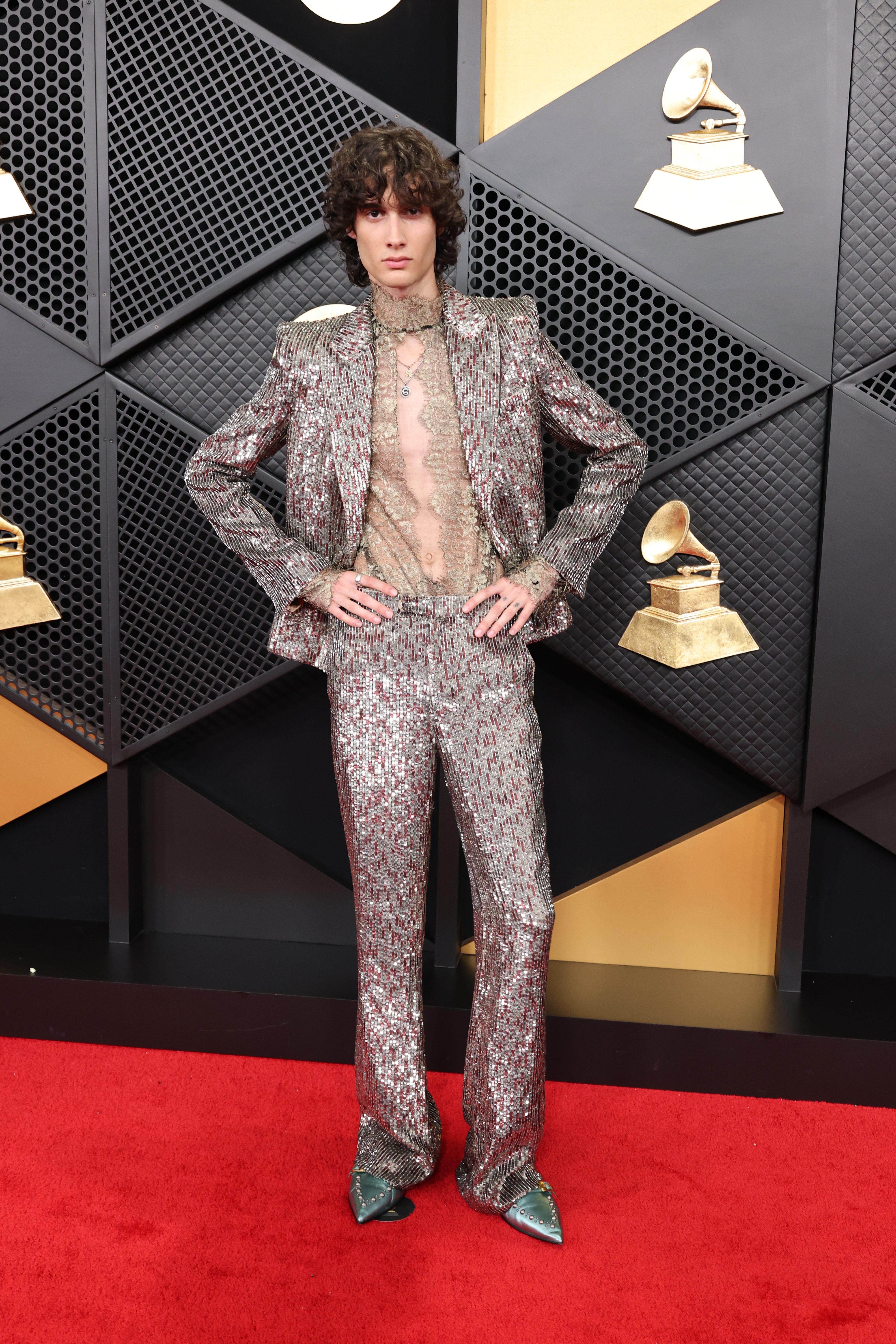 grammys red carpet 2026: sombr in valentino