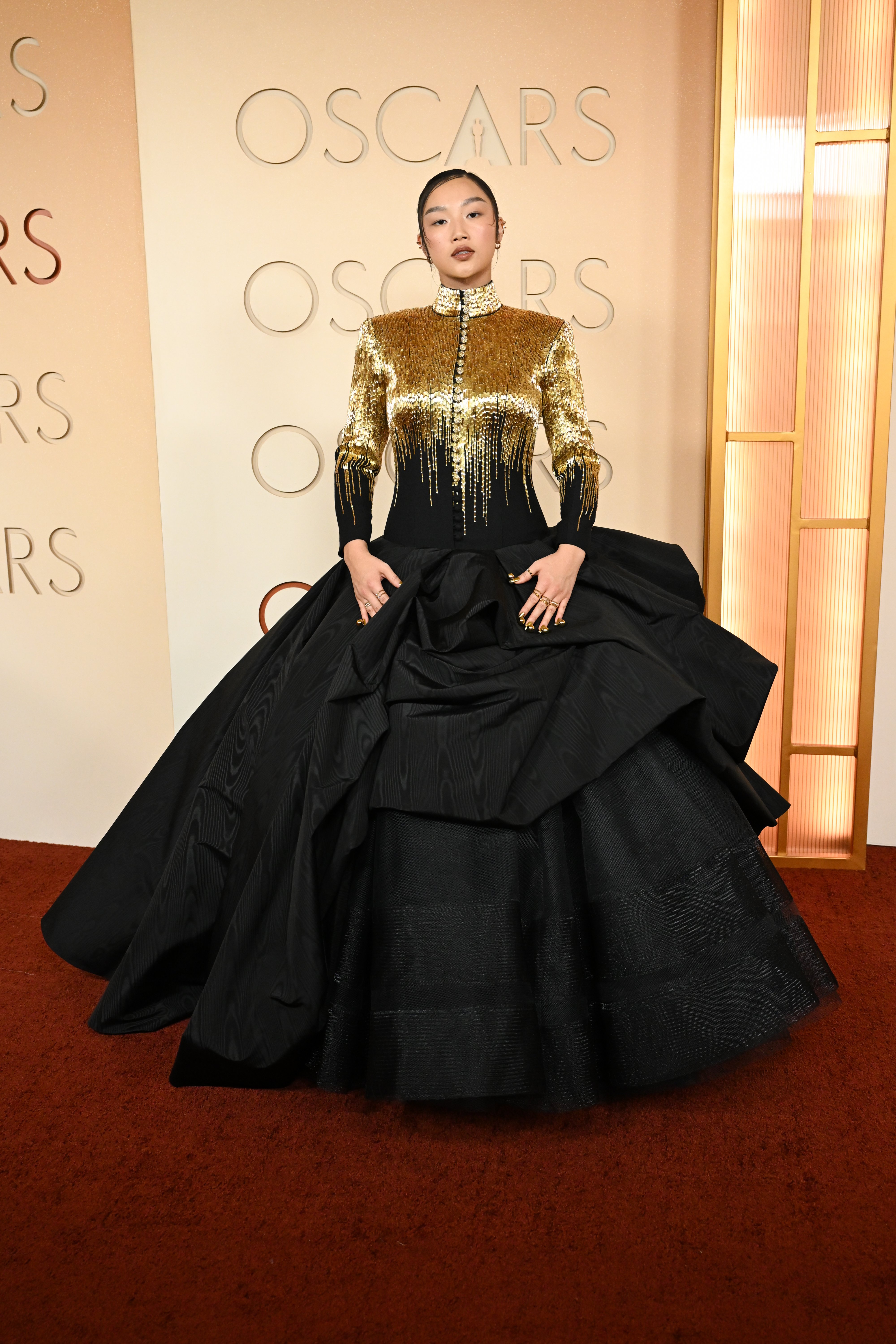 2026 Oscars Red Carpet fashion: Audrey Nuna in Thom Browne